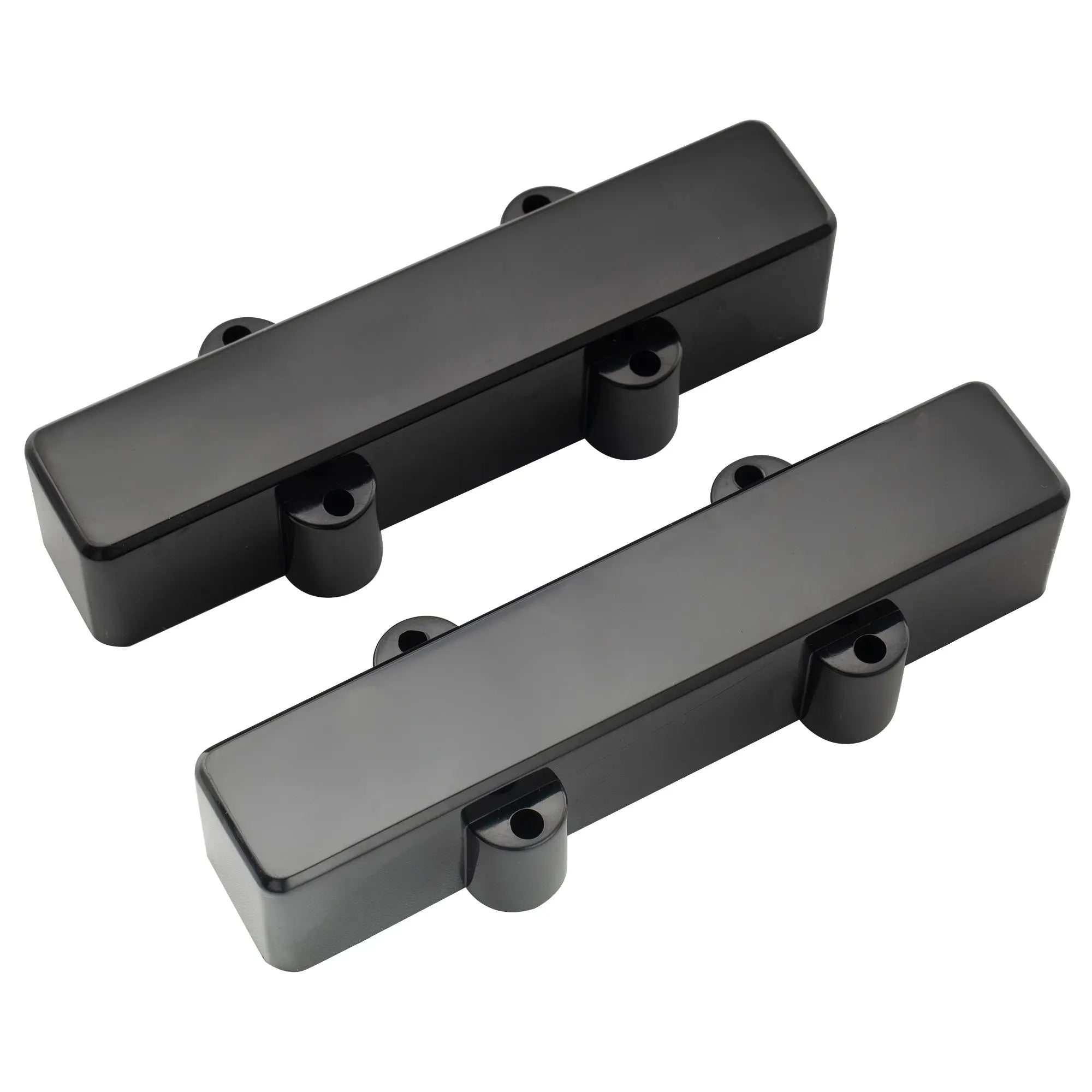 detail of musiclily pro plastic f91 6 r95mm jazz bass pickup covers no holes set for fender j bass mx2002bkmx2003bk