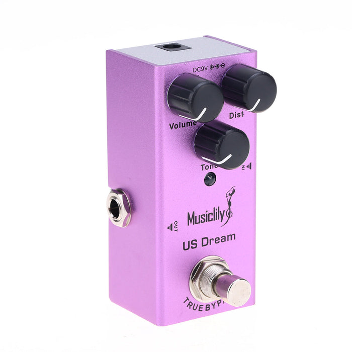 musiclily basic mini electric guitar effects pedal dc 9v adapter powered true bypass us dream distortion mx2035p details