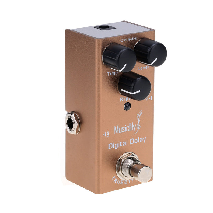 musiclily basic mini electric guitar effects pedal dc 9v adapter powered true bypass digital delay mx2035p details