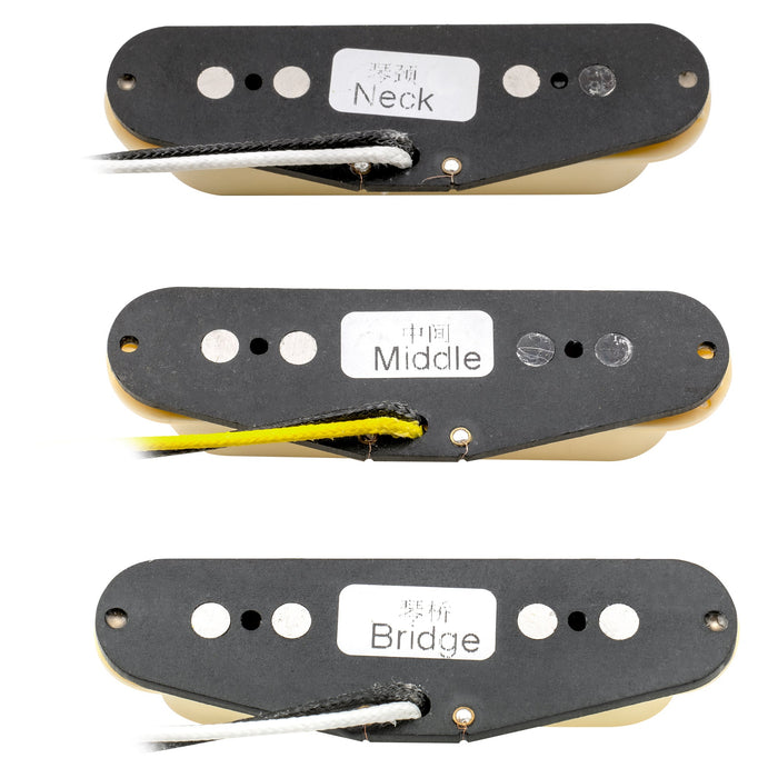 wilkinson m series high output alnico 5 st single coil pickups set for strat style electric guitar mx2065bkmx2066bkmx2067bk, mint ivory color