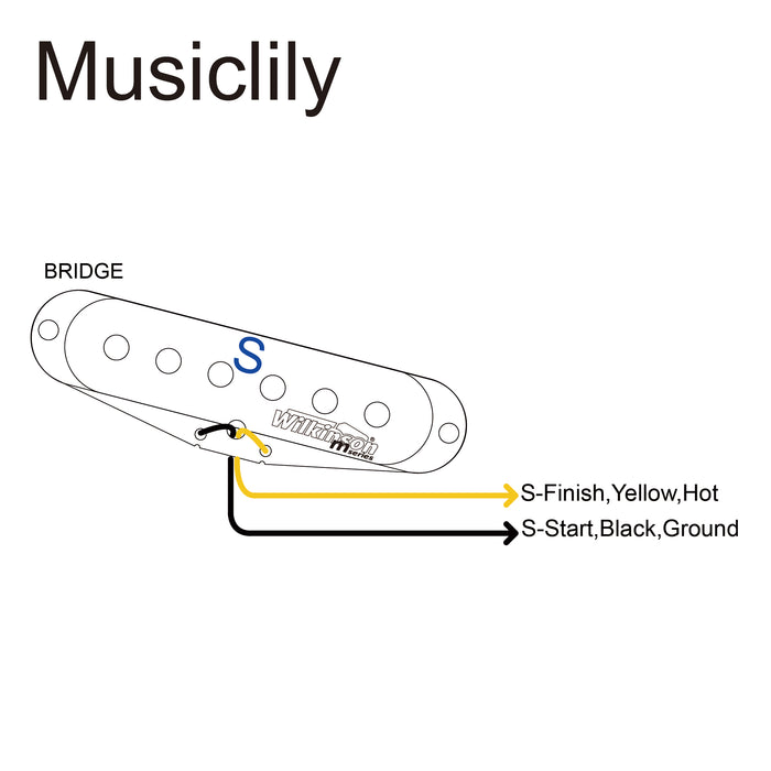 Wilkinson M Series High Output Alnico 5 ST Single Coil Bridge Pickup for Strat Style Electric Guitar