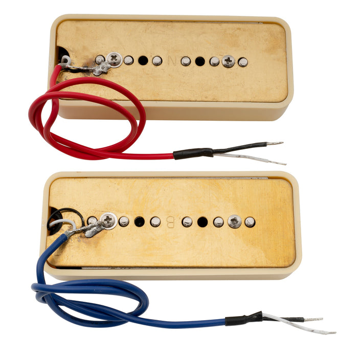wilkinson m series alnico 5 p90 soapbar pickups neck and bridge set for lp sg style electric guitar mx2070mx2071p, mint ivory color