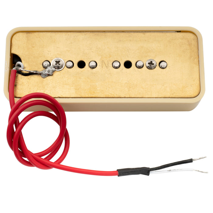 wilkinson m series alnico 5 p90 soapbar neck pickup for lp sg style electric guitar mx2070p, mint ivory color