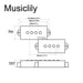 Dimensions of wilkinson m series wopb variable gauss vintage tone alnico 5 humbucker pickups set for 4 string precision bass mx2072