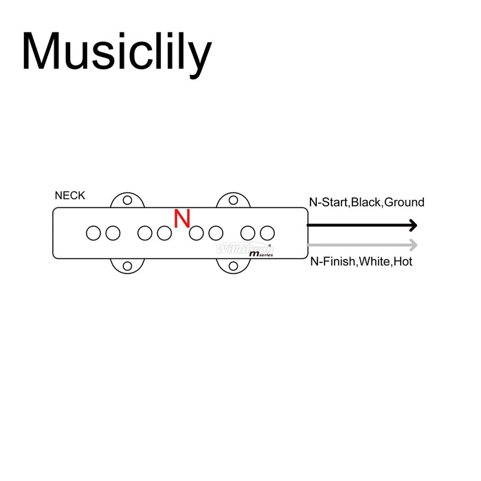 Size of wilkinson m series wojb variable gauss vintage tone alnico 5 single coil neck pickup for 4 string jazz bass mx2073