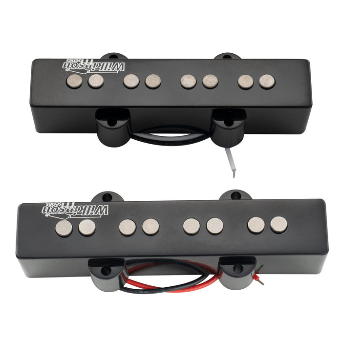 detail of wilkinson m series wojb variable gauss vintage tone alnico 5 single coil pickups set for 4 string jazz bass mx2073mx2074