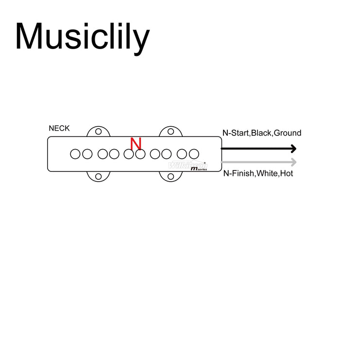 Size of wilkinson m series wojb5 variable gauss vintage tone ceramic single coil neck pickup for 5 string jazz bass mx2076