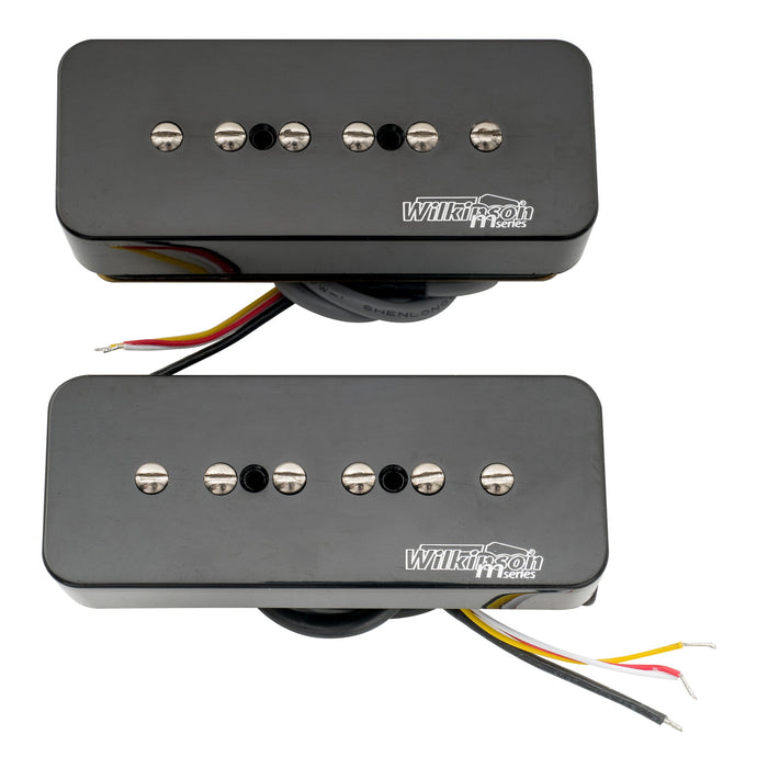 detail of wilkinson m series stacked p90 soapbar ceramic humbucker sized single coil pickup neck bridge pickups set 10k 16k for sg lp style electric guitar mx2078mx2079p
