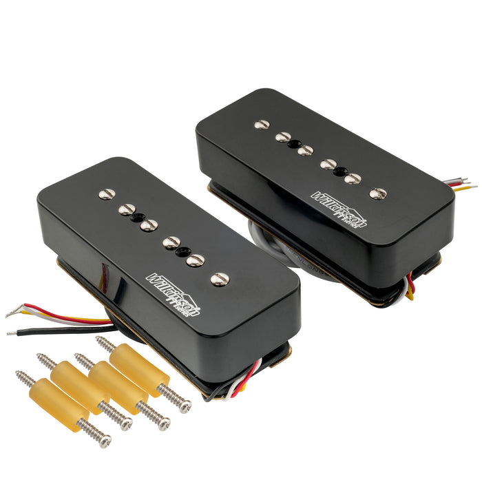 Wilkinson M Series Stacked P90 Soapbar Ceramic Humbucker Sized Single Coil Pickup Neck Bridge Pickups Set 10K/16K for SG LP Style Electric Guitar
