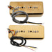 wilkinson m series stacked p90 soapbar ceramic humbucker sized single coil pickup neck bridge pickups set 10k 16k for sg lp style electric guitar mx2078mx2079p, mint ivory color
