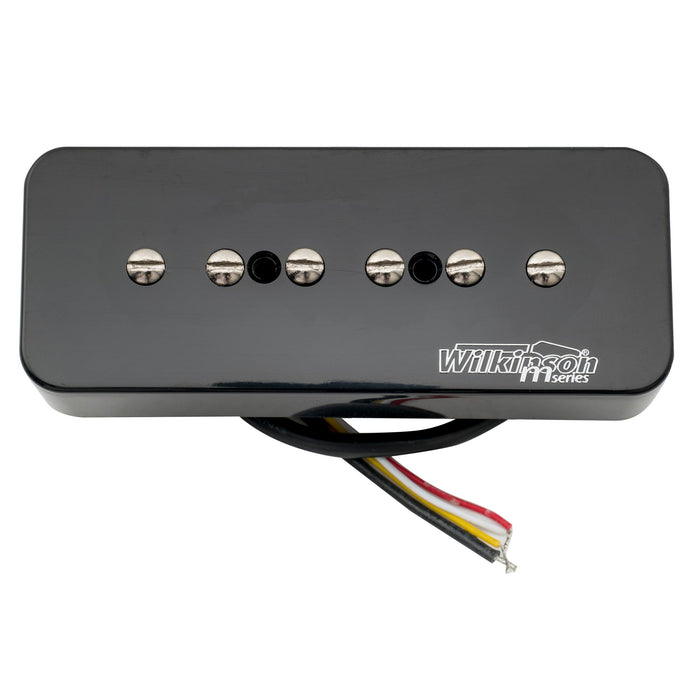 detail of wilkinson m series stacked p90 soapbar ceramic humbucker sized single coil pickup bridge pickup 16k for sg lp style electric guitar mx2079p