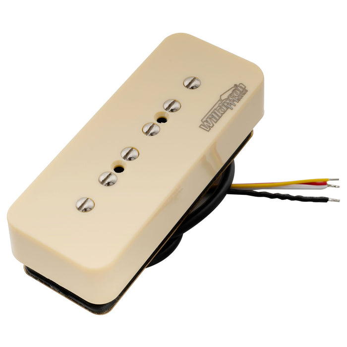 wilkinson m series stacked p90 soapbar ceramic humbucker sized single coil pickup bridge pickup 16k for sg lp style electric guitar mx2079p, mint ivory color