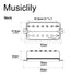 Dimensions of wilkinson m series woh classical open style ceramic humbucker neck pickup for 7 string electric guitar mx2082bk