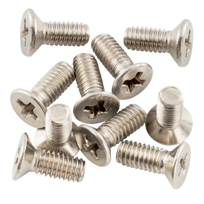 musiclily pro metric m4 10mm stainless steel phillips countersunk mounting screws for imported strat style electric guitar tremolo block mx2094 10p