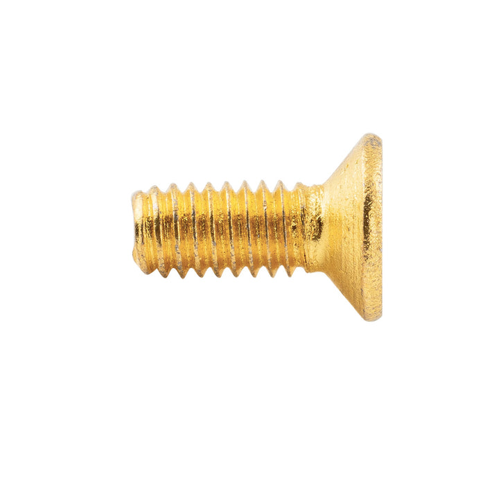 Musiclily Pro Metric M4X10mm Stainless Steel Phillips Countersunk Mounting Screws for Imported Strat Style Electric Guitar Tremolo Block, Gold (Set of 10)