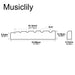 Dimensions of musiclily pro 43 99mm flat bottom slotted electric and acoustic guitar bone nut for 6 string epiphone pre 2014 mx2096iv 2