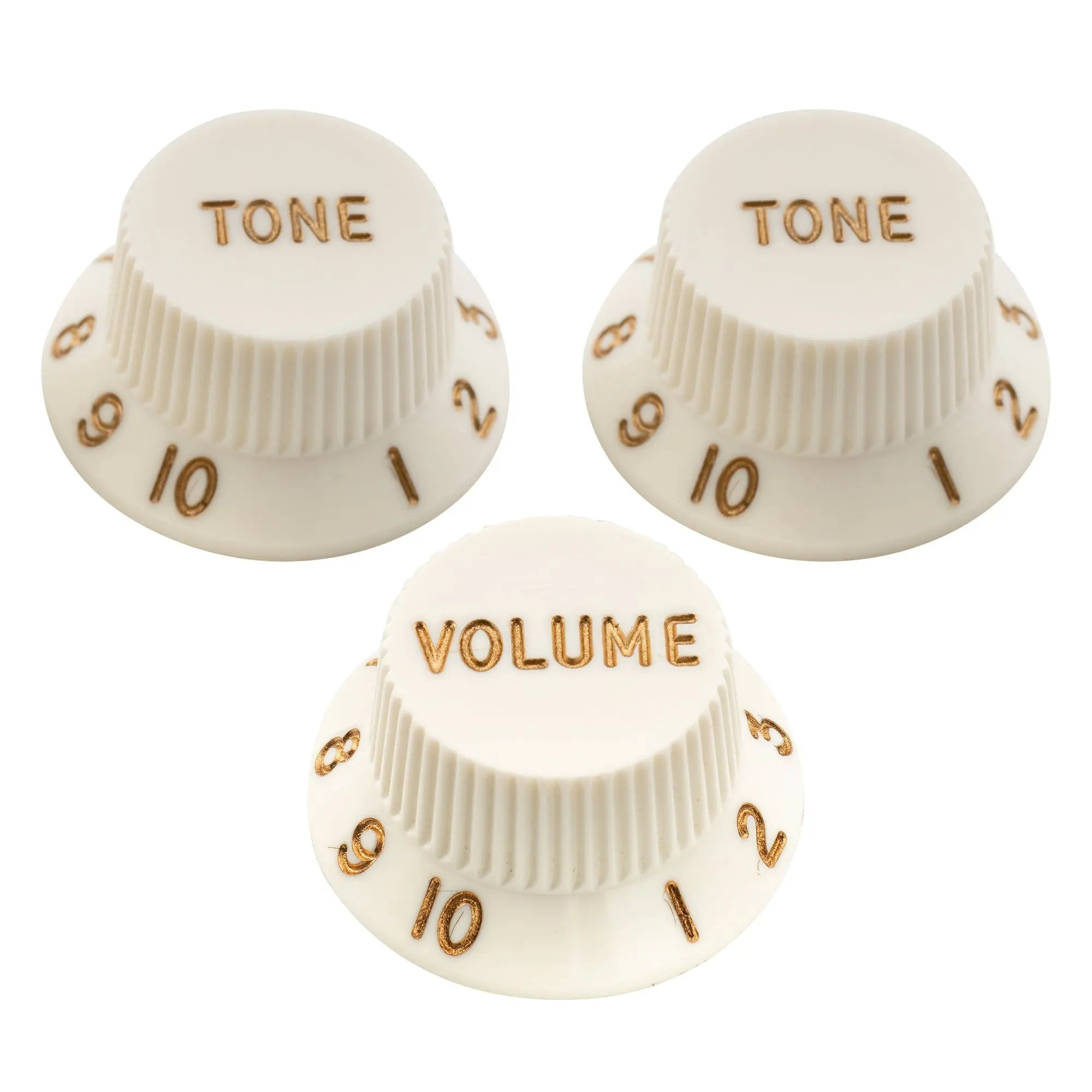 musiclily ultra universal fitting strat tone volume control knobs for fender strat st style electric guitar 2 pcst1v mx2108 2mx2109p, aged white