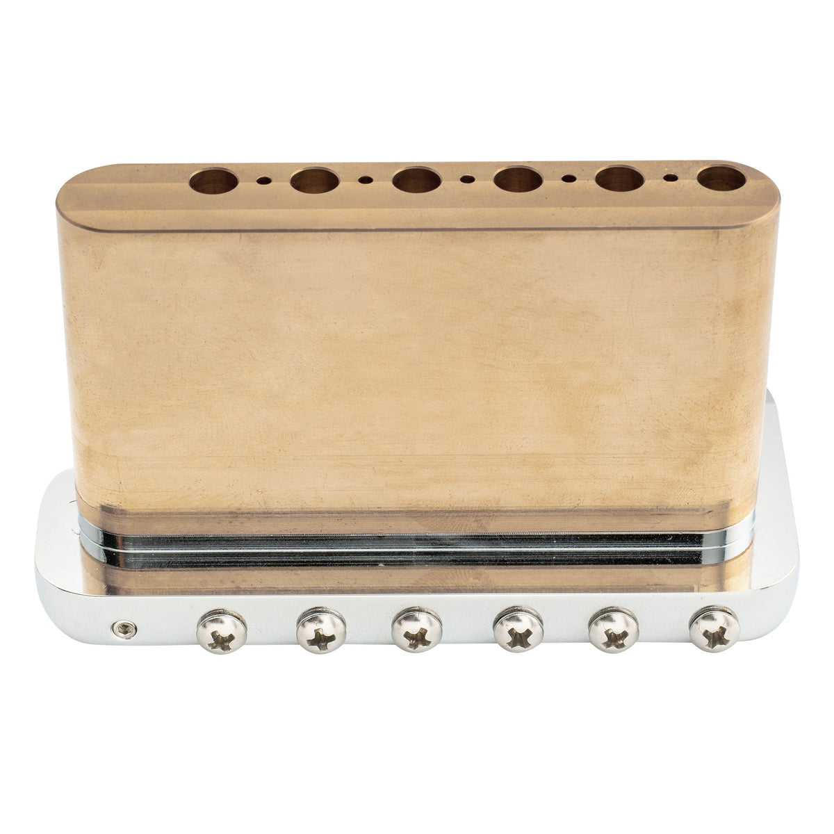 Musiclily Ultra BV005 52,5 mm (2-1/16 Zoll) Vollmassives Messing 6-Schrauben Messer Kanten Tremolo Brücke für Strat Style E-Gitarre