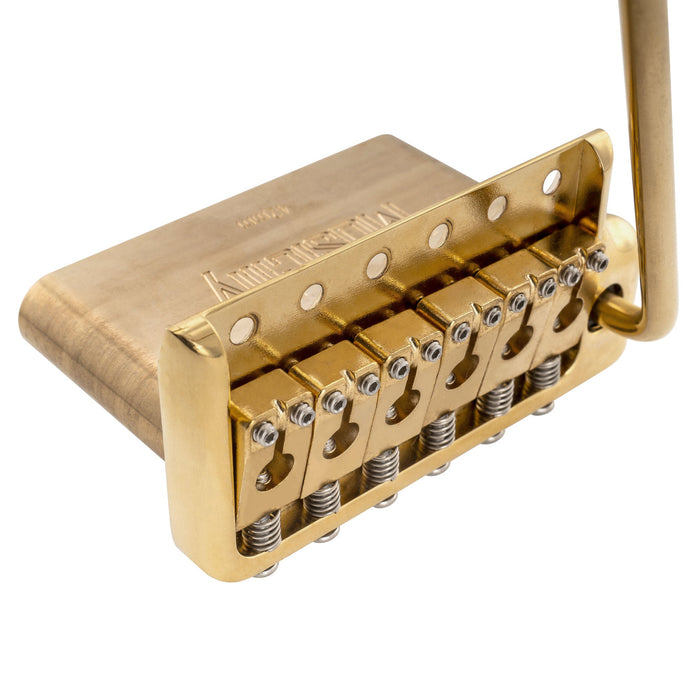Musiclily Ultra 52.5mm(2-1/16 inch) Full Solid Brass 6-Screw Knife Edge Tremolo Bridge for Strat Style Electric Guitar