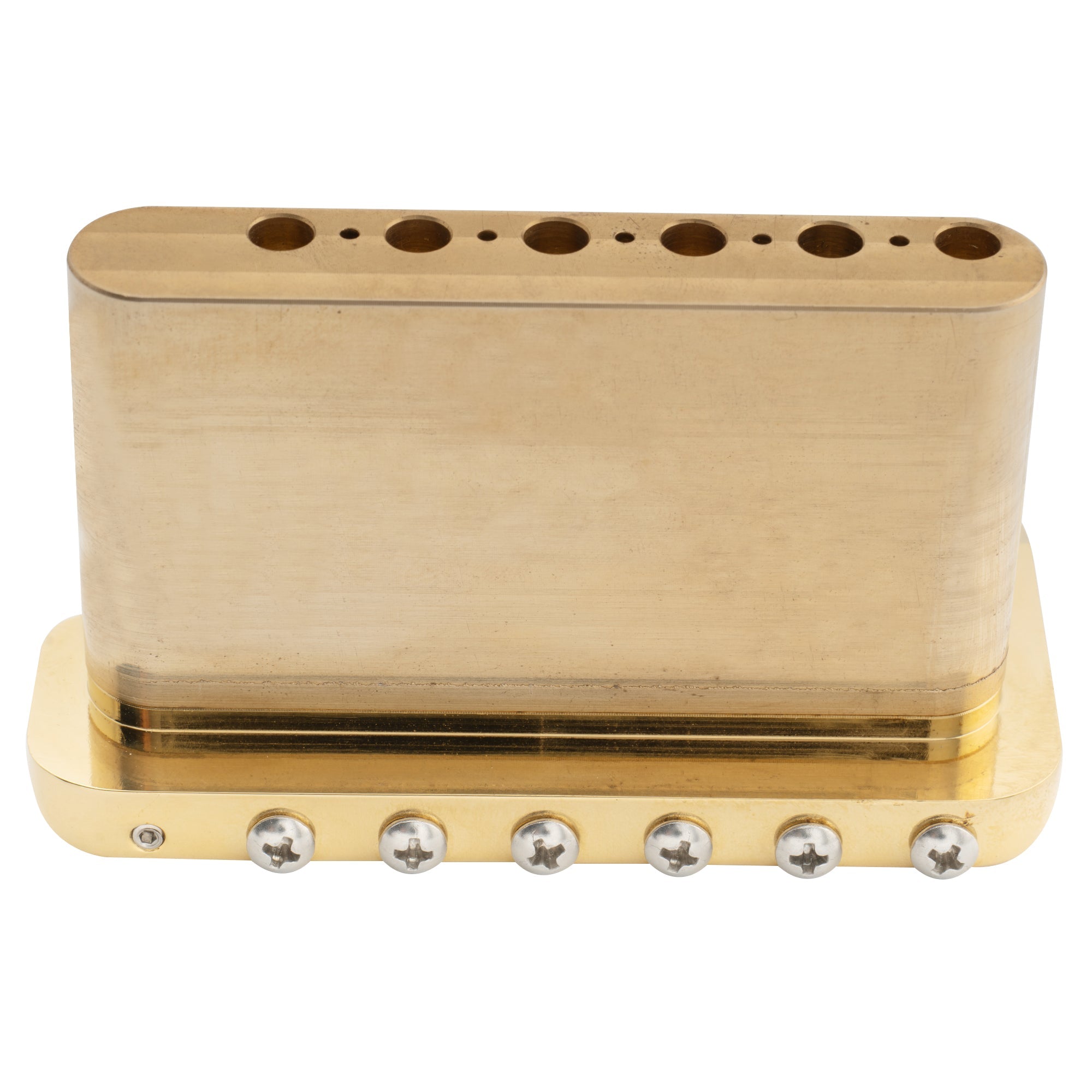 Musiclily Ultra BV005 52,5 mm (2-1/16 Zoll) Vollmassives Messing 6-Schrauben Messer Kanten Tremolo Brücke für Strat Style E-Gitarre