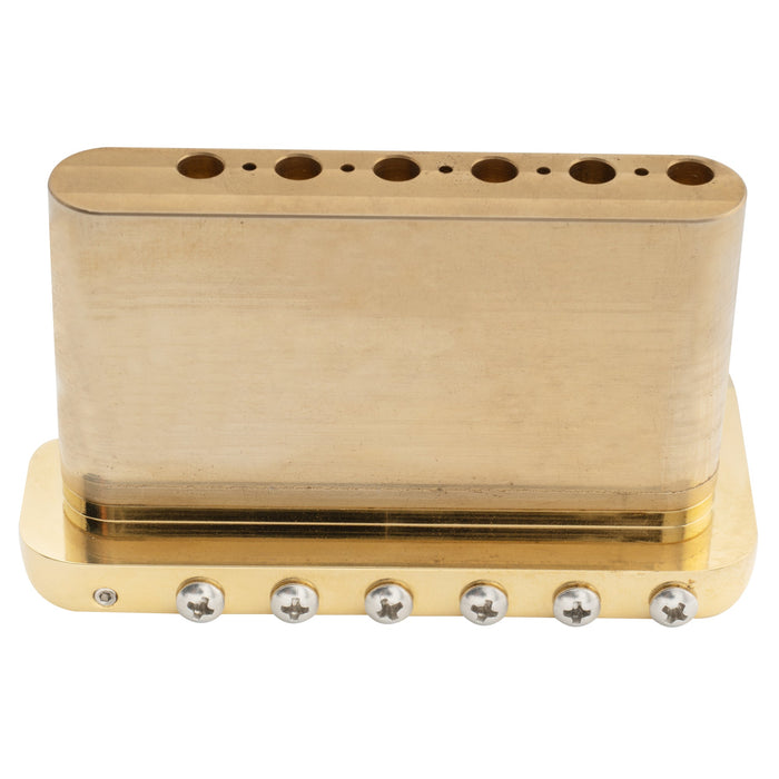 Musiclily Ultra 52.5mm(2-1/16 inch) Full Solid Brass 6-Screw Knife Edge Tremolo Bridge for Strat Style Electric Guitar