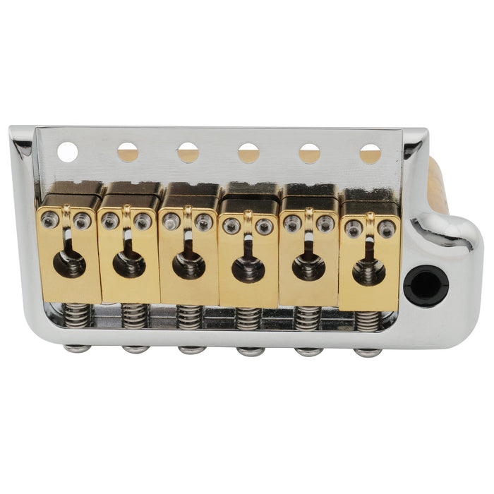 Musiclily Ultra 52.5mm(2-1/16 inch) Full Solid Brass 6-Screw Knife Edge Tremolo Bridge for Strat Style Electric Guitar