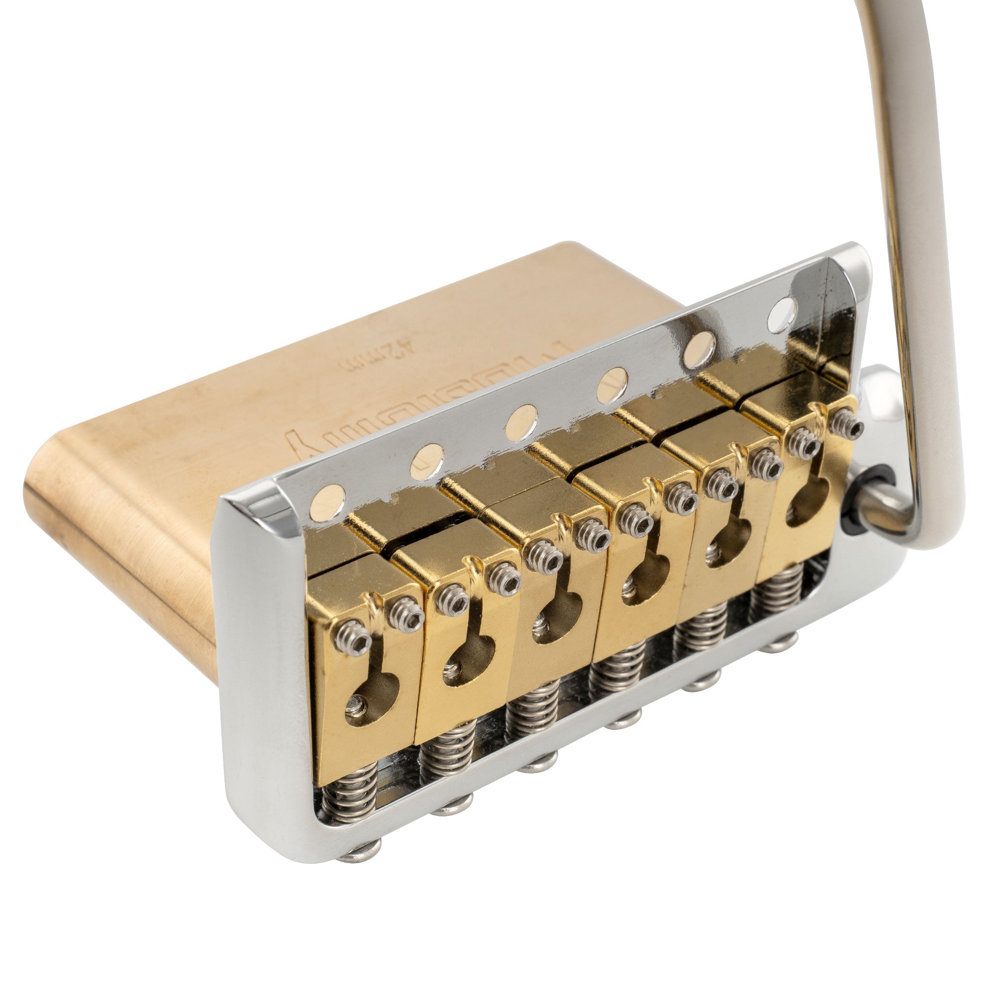Musiclily Ultra BV005 52,5 mm (2-1/16 Zoll) Vollmassives Messing 6-Schrauben Messer Kanten Tremolo Brücke für Strat Style E-Gitarre