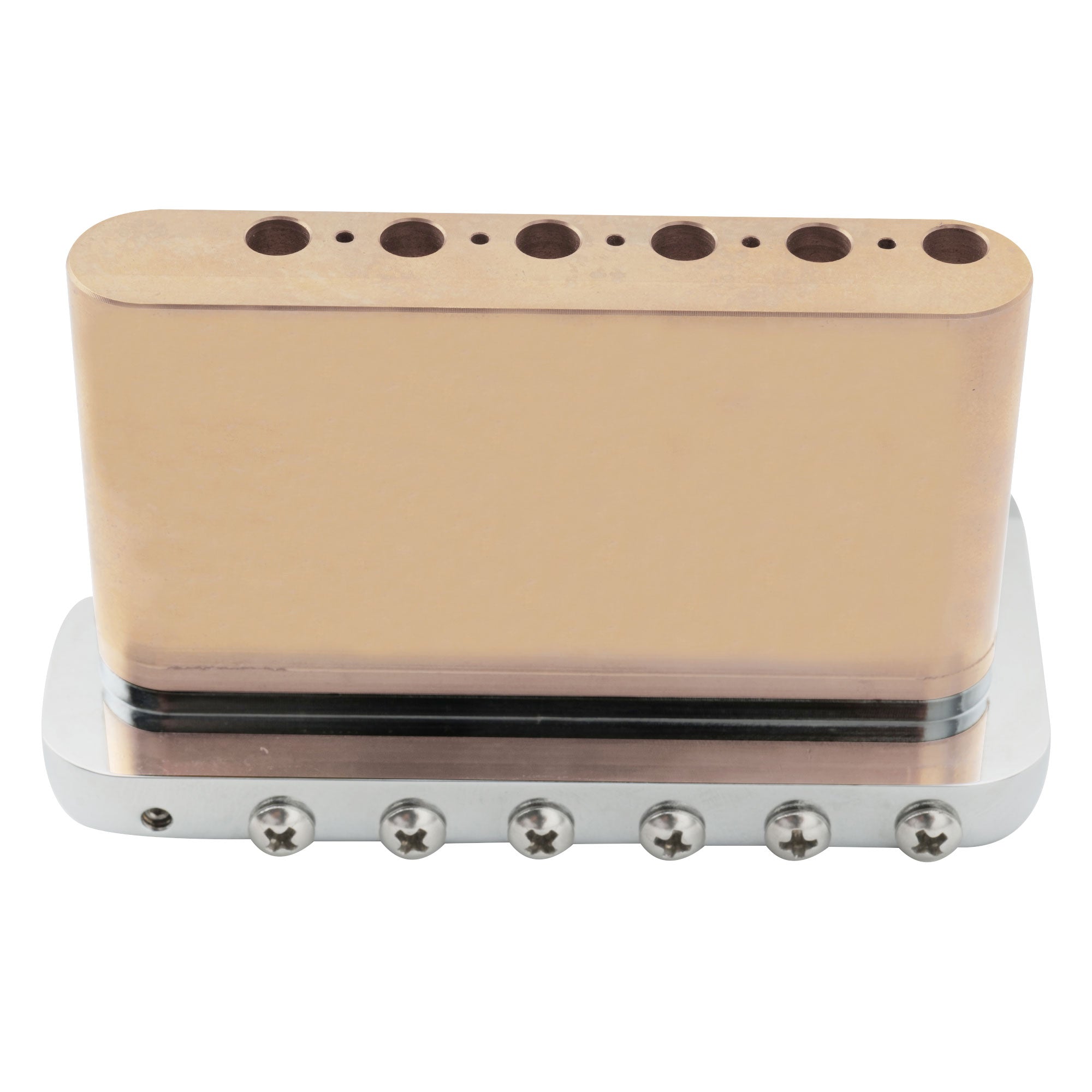 Musiclily Ultra BV005 52,5 mm (2-1/16 Zoll) Vollmassives Messing 6-Schrauben Messer Kanten Tremolo Brücke für Strat Style E-Gitarre