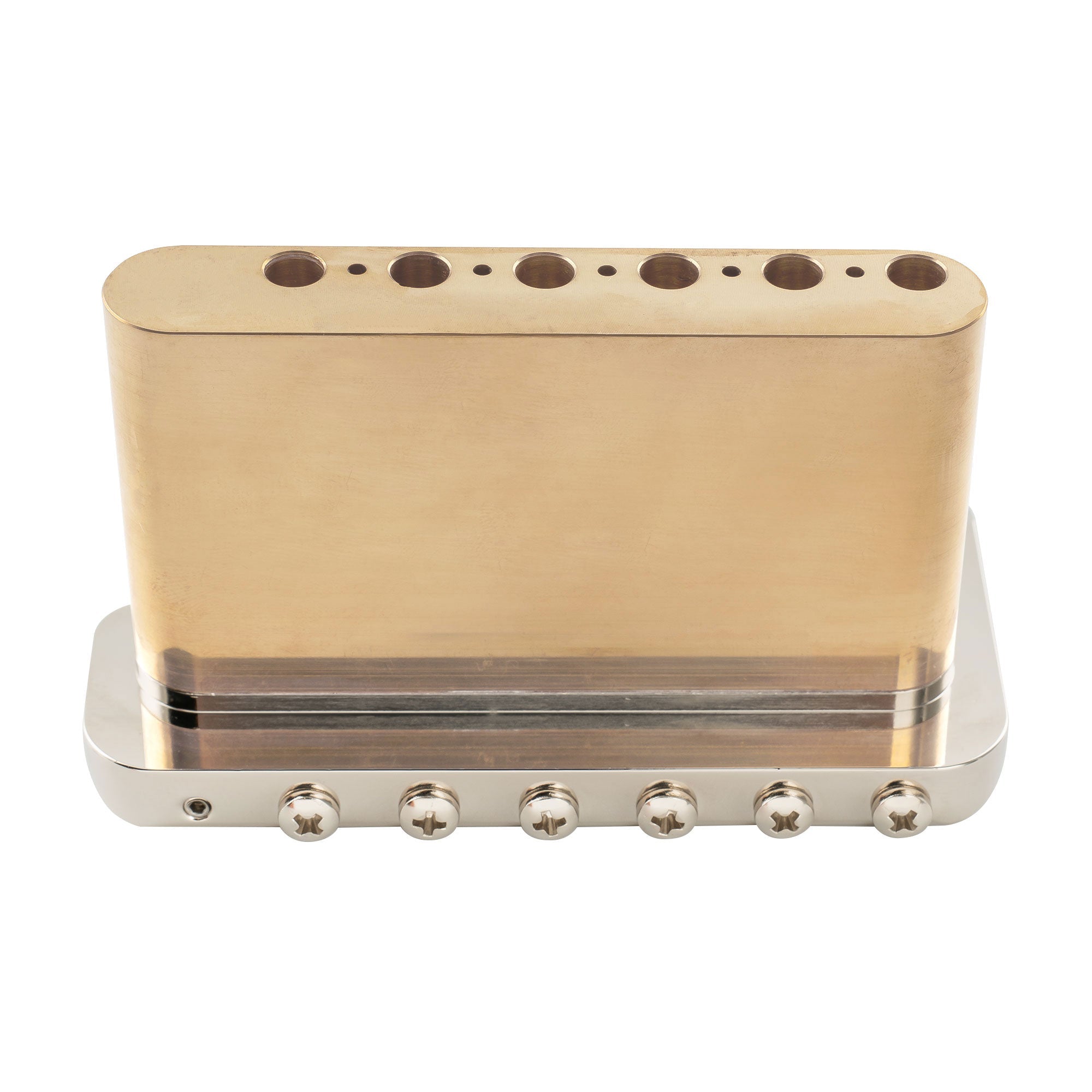Musiclily Ultra BV005 52,5 mm (2-1/16 Zoll) Vollmassives Messing 6-Schrauben Messer Kanten Tremolo Brücke für Strat Style E-Gitarre