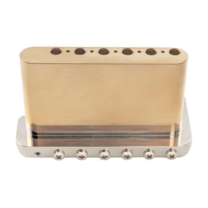 Musiclily Ultra 52.5mm(2-1/16 inch) Full Solid Brass 6-Screw Knife Edge Tremolo Bridge for Strat Style Electric Guitar