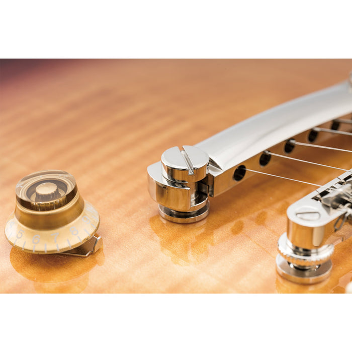 Musiclily Pro ミリ規格 ストップテールピース取り付け用スタッドとブッシング Epiphone LPエレキギター用 ブラック(2個セット)