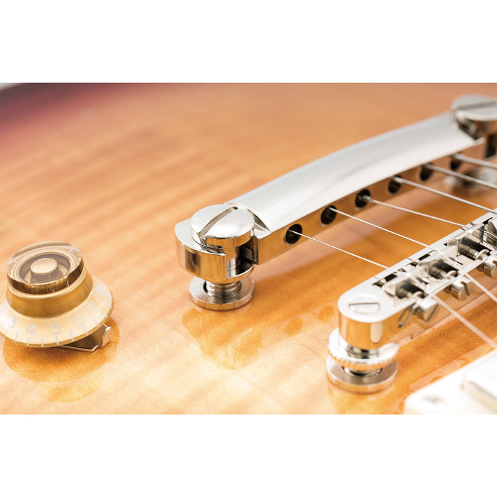 Musiclily Pro ミリ規格 ラップアラウンドブリッジ取り付け用スタッドとブッシング Epiphone LPエレキギター用 ブラック(2個セット)