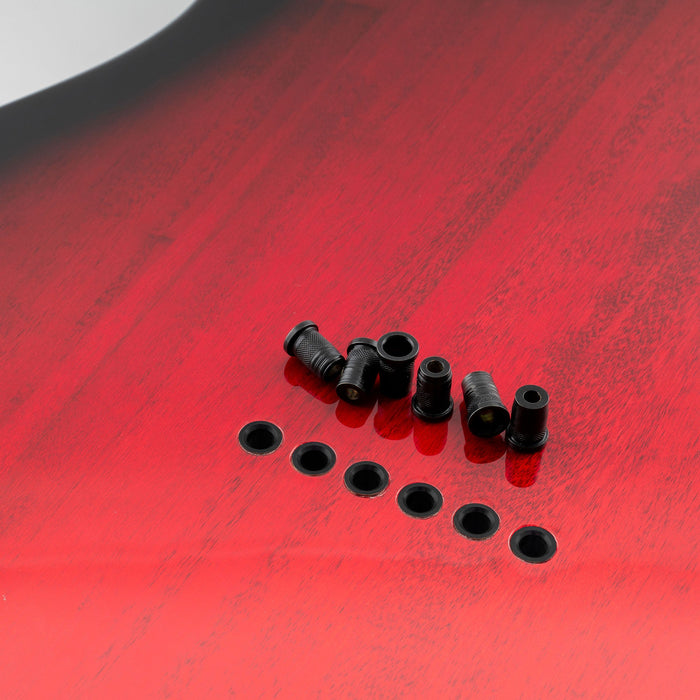 Musiclily Pro 11mm Ferrule per montaggio di corde attraverso il corpo in acciaio per chitarra elettrica, set da 6. 