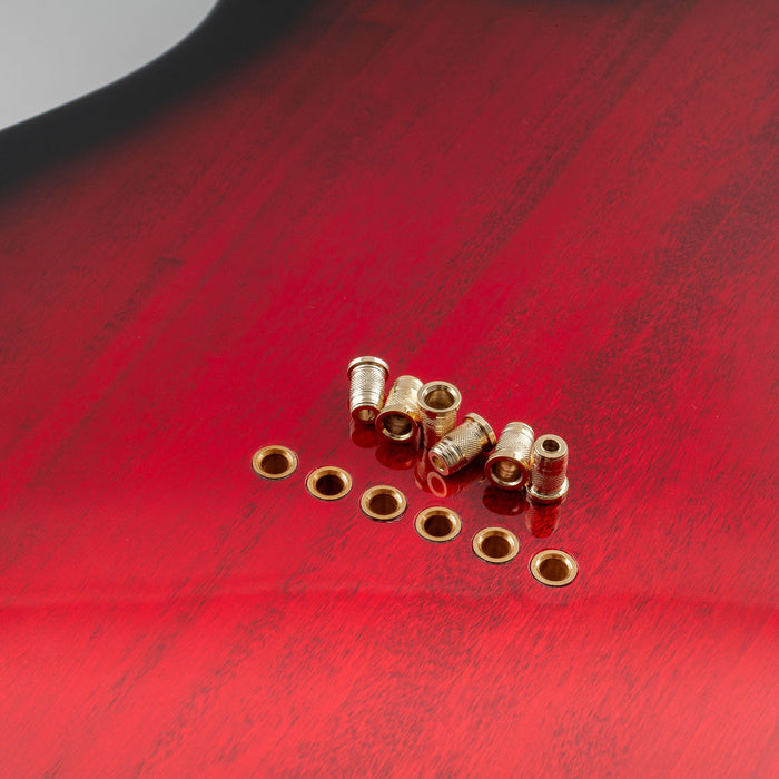 Musiclily Pro 11mm Ferrule per montaggio di corde attraverso il corpo in acciaio per chitarra elettrica, set da 6. 