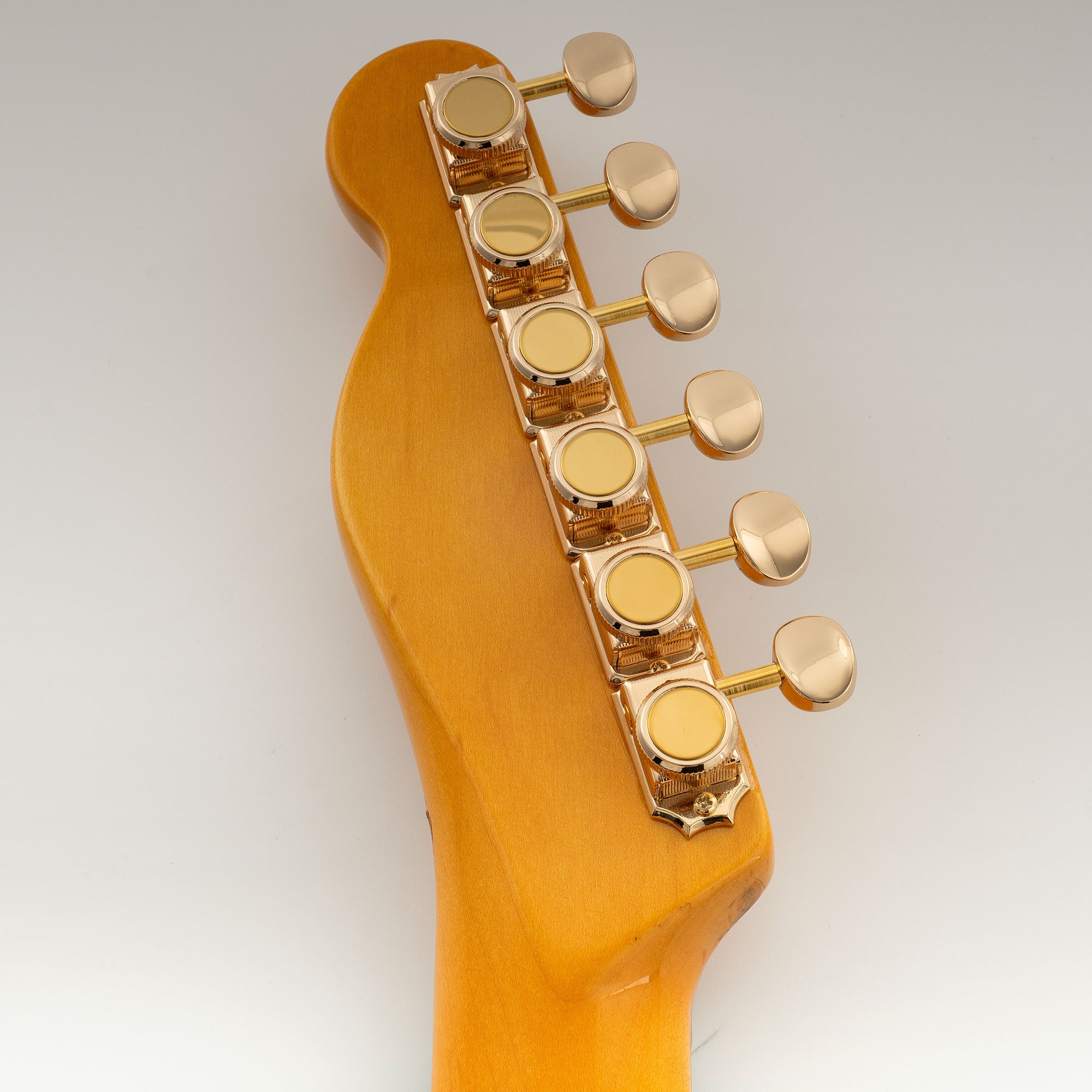 Musiclily Pro R15T-04 6 en línea 14:1 relación, semi cerrados, estilo vintage híbrido, afinadores de bloqueo con botón ovalado para guitarra eléctrica estilo Fender Squier Strat Tele