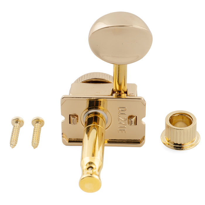 Musiclily Pro R15T 6-in-line 14:1比率 セミクローズド ヴィンテージハイブリッドスタイル ロッキングマシンヘッド ベースサイドチューナー ヴィンテージオーバルボタン付き Fender Squier Strat Teleスタイル エレキギター用