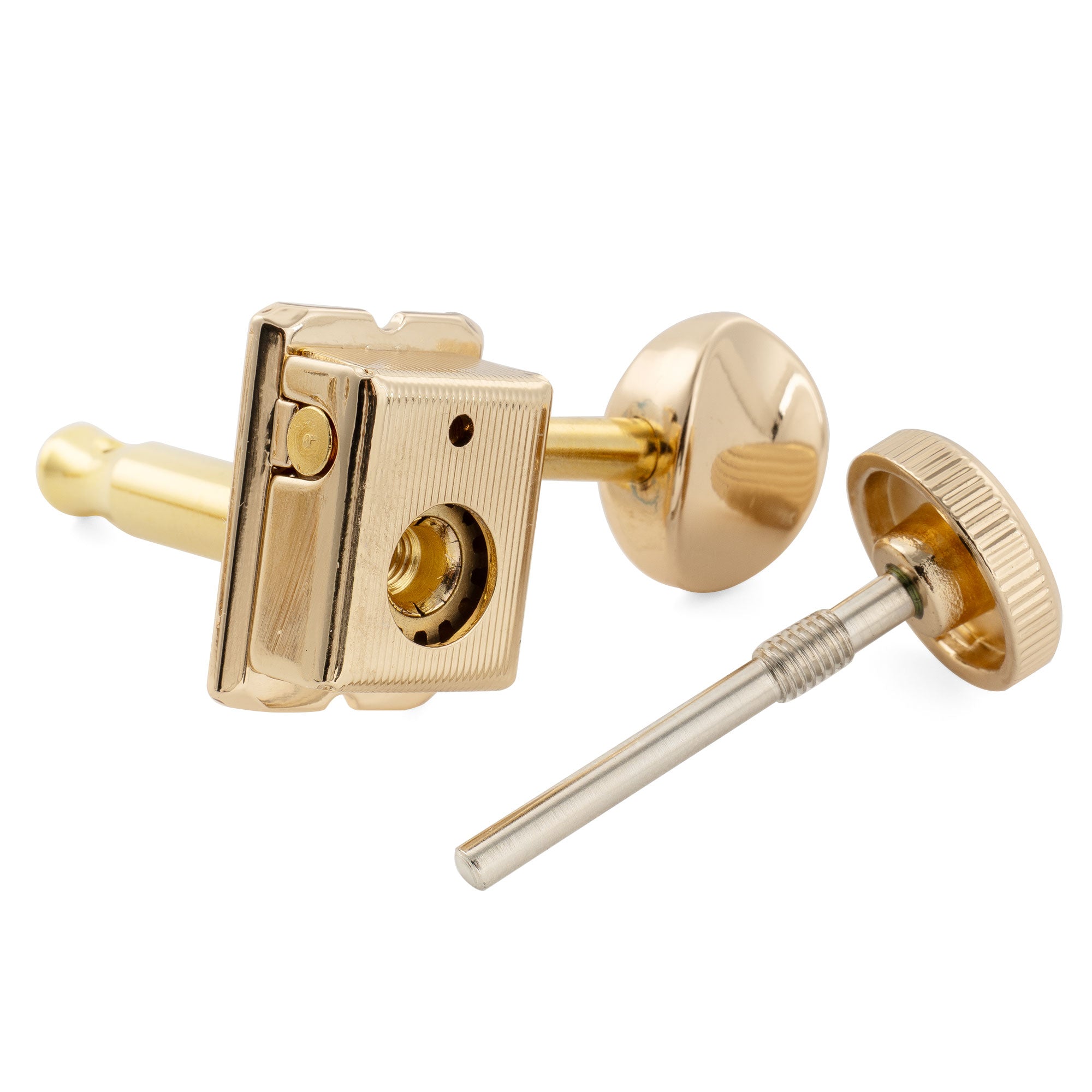 Musiclily Pro R15T-04 6 en línea 14:1 relación, semi cerrados, estilo vintage híbrido, afinadores de bloqueo con botón ovalado para guitarra eléctrica estilo Fender Squier Strat Tele