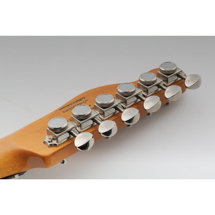 Musiclily Pro R15T 6-in-line 14:1比率 セミクローズド ヴィンテージハイブリッドスタイル ロッキングマシンヘッド ベースサイドチューナー ヴィンテージオーバルボタン付き Fender Squier Strat Teleスタイル エレキギター用