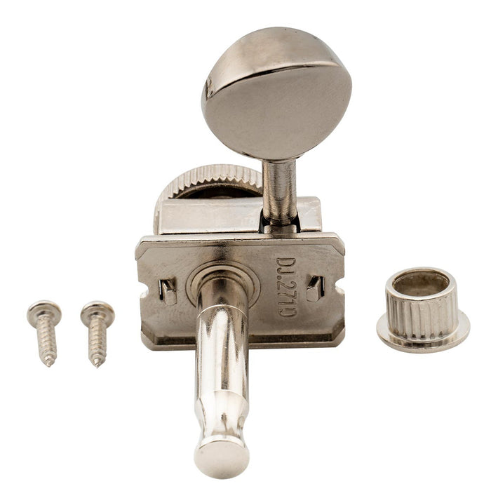 Musiclily Pro R15T 6-in-line 14:1比率 セミクローズド ヴィンテージハイブリッドスタイル ロッキングマシンヘッド ベースサイドチューナー ヴィンテージオーバルボタン付き Fender Squier Strat Teleスタイル エレキギター用