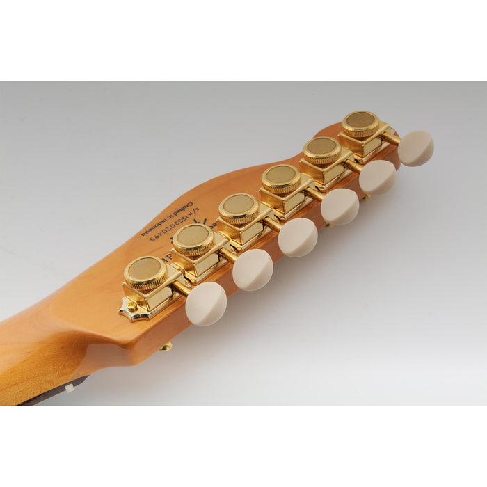 Musiclily Pro R15T 6列インライン ヴィンテージハイブリッドスタイル ヴィンテージオーバルボタン ギターロック式チューナー チューニングペグ マシンヘッドセット Fender Strat/Teleスタイルエレキギター用