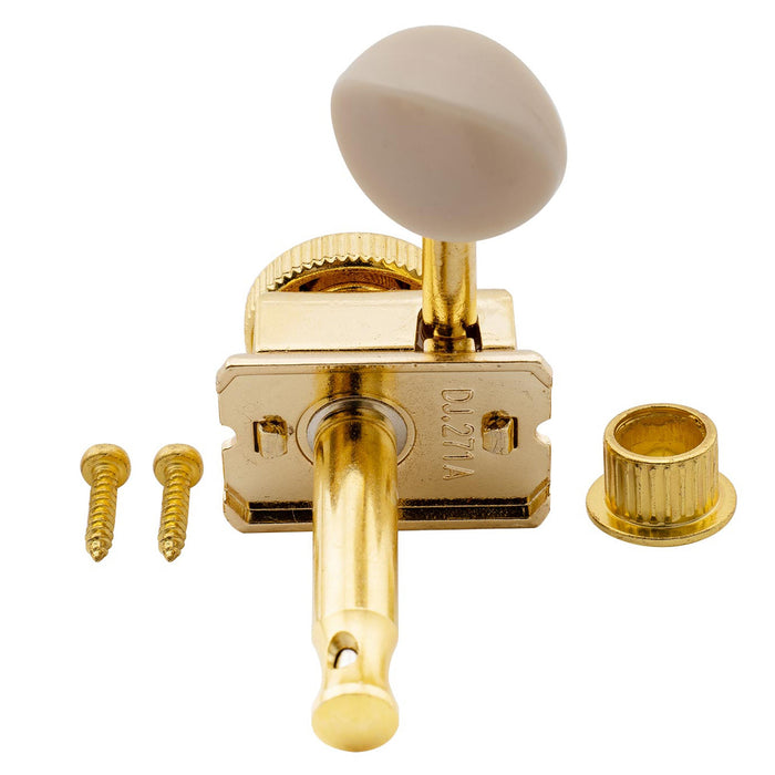 Musiclily Pro R15T 6列インライン ヴィンテージハイブリッドスタイル ヴィンテージオーバルボタン ギターロック式チューナー チューニングペグ マシンヘッドセット Fender Strat/Teleスタイルエレキギター用