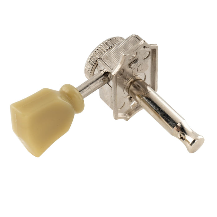 Musiclily Pro R15T 3R3L 14:1比率 半密閉ヴィンテージスタイルロック式ペグ チューナー ヘッド キー ケンタッキー型ボタン付き 緑色ボタン搭載 アコースティック/エレキギター用