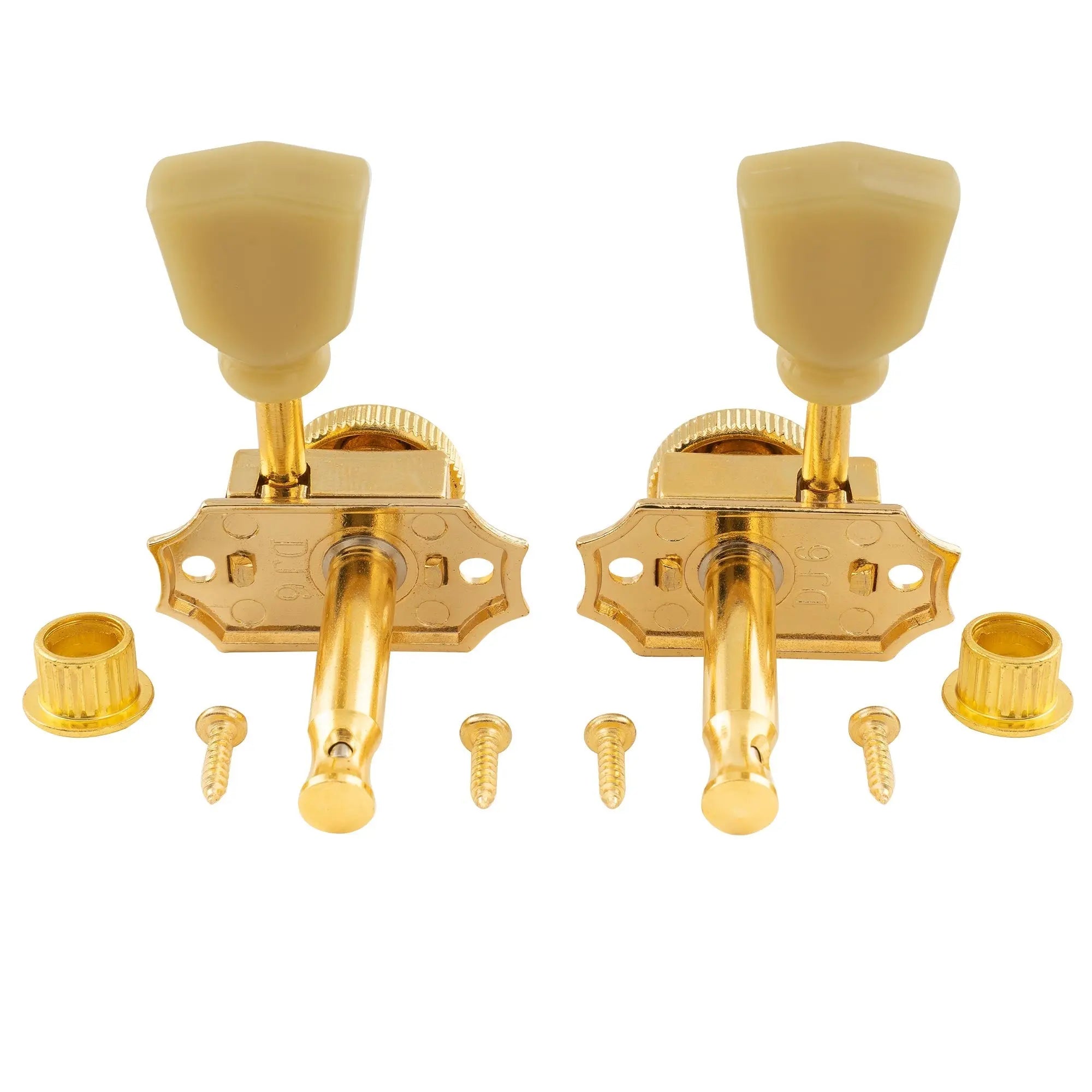 detail of musiclily pro 3r3l 14 1 ratio semi closed vintage style locking machine heads tuners tuning pegs keys with keystone button for acoustic electric guitar mx2240p