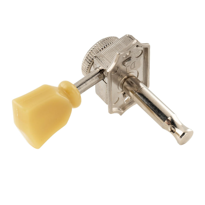 Musiclily Pro R15T 3R3L 14:1比率 半密閉ヴィンテージスタイルロック式ペグ チューナー ヘッド キー ケンタッキー型ボタン付き 緑色ボタン搭載 アコースティック/エレキギター用