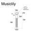 Dimensions of musiclily ultra 3 5 30mm stainless steel mounting screws for electric guitar prs style tremolo bridge mx2250 6p