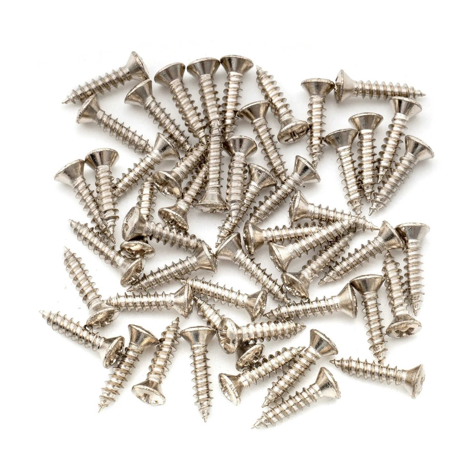 musiclily ultra 3 12mm stainless steel pickguard countersunk mounting screws for usa fender style electric guitar or bass mx2252 50p, nickel