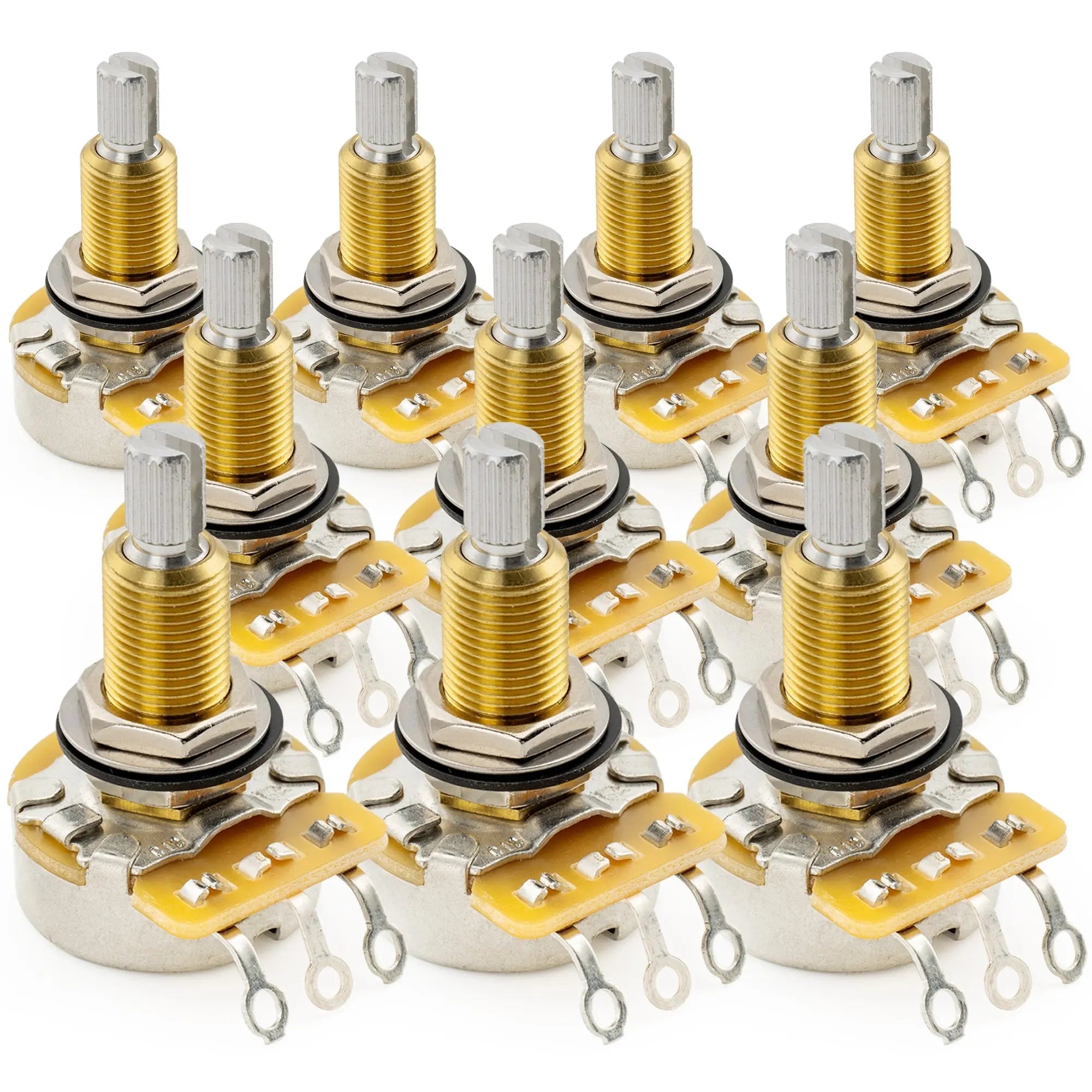 cts 450 a500k pot long split shaft 3 4 inch 10 audio taper potentiometer for electric guitar bass mx2271, 10 pcs