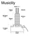 Dimensions of cts 450 a500k pot long split shaft 3 4 inch 10 audio taper potentiometer for electric guitar bass mx2271