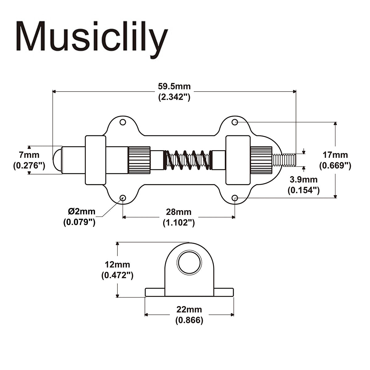 Musiclily Ultra Colorful Series Electric Guitar Tremolo Bridge Stopper and Stabilizer