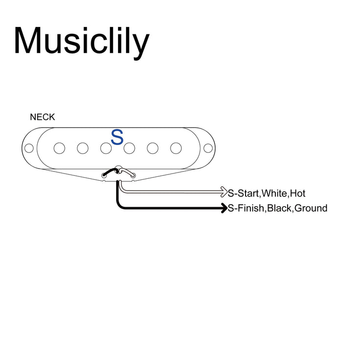 Size of musiclily basic 50mm ceramic single coil neck pickup for strat style electric guitar mx2295bk
